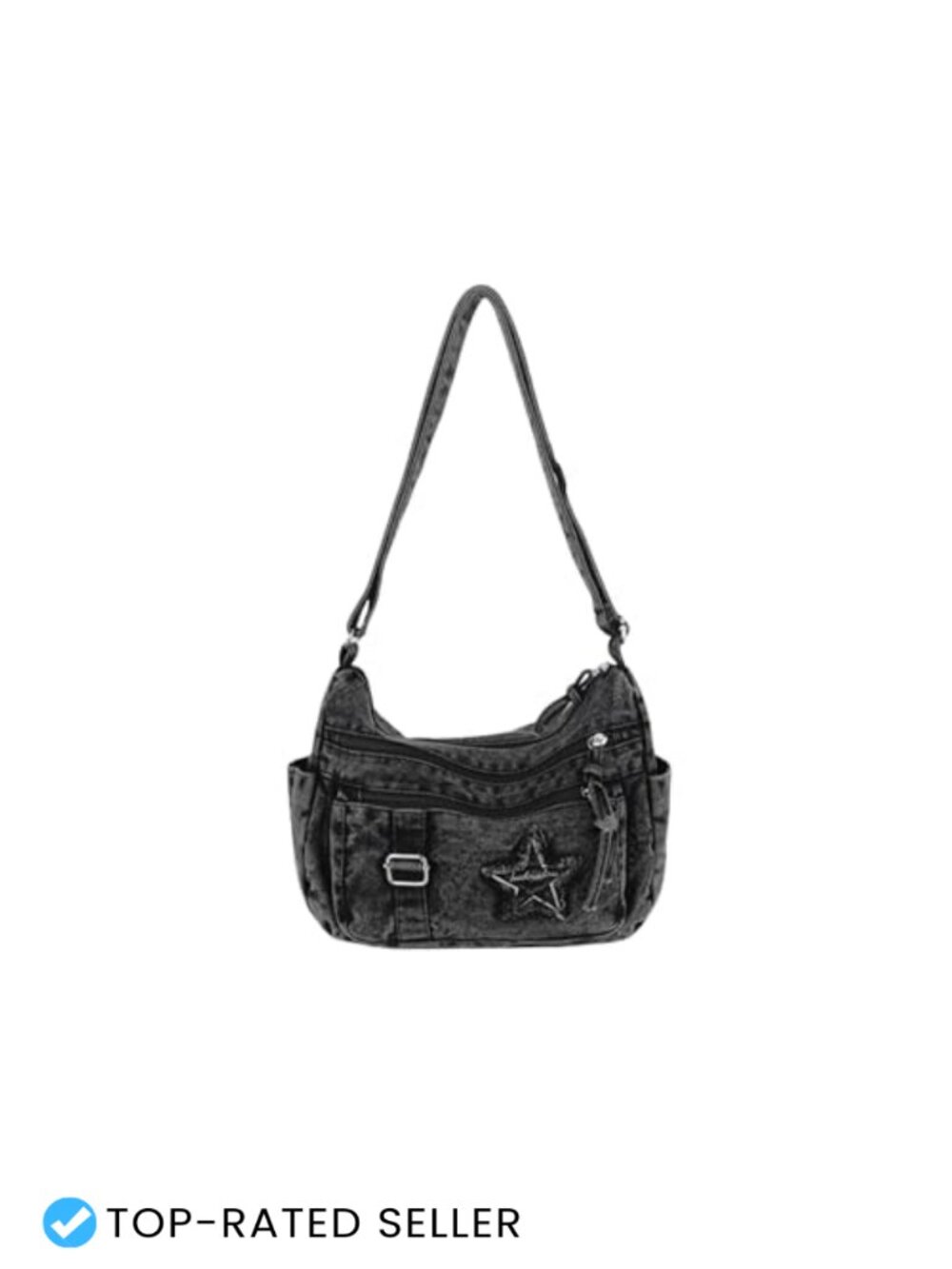 Denim Crossbody Bag Multiple Pockets Y2K Preppy Jean Shoulder Purse Small